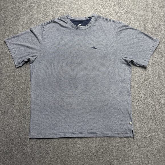 Tommy Bahama Other - Tommy Bahama Short Sleeve T-Shirt Men's XL Navy Blue/White Striped 100% Cotton